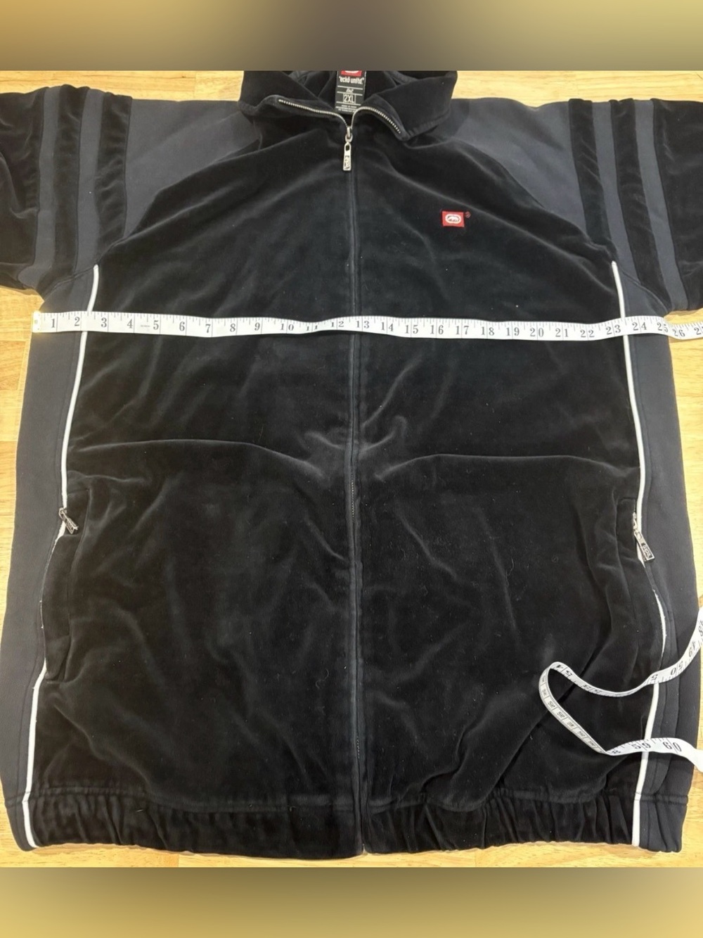 Vintage Ecko Unltd. Velour Track Jacket Size 2XL Hip Hop Y2K 90s Baggy Sweater - Picture 9 of 10